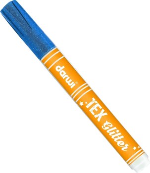 Felt-Tip Pen Darwi Tex Fabric Glitter Marker Blue 6 ml 1 pc - 1