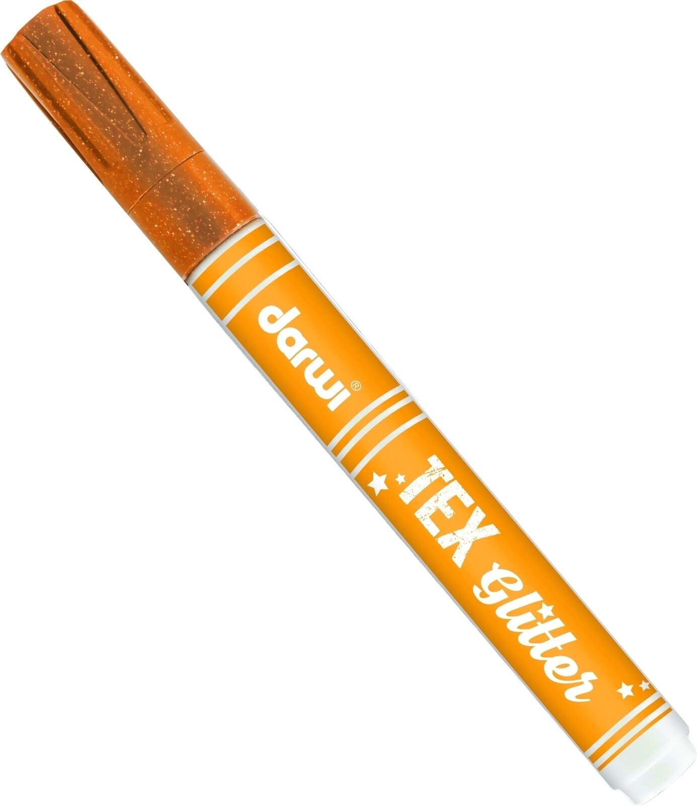 Felt-Tip Pen Darwi Tex Fabric Glitter Marker Orange 6 ml