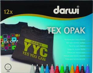 Pennarell Darwi Tex Fabric Opak Marker Set Set di pennarelli tessili 12 x 6 ml