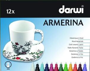 Pixur cu pâslă Darwi Cold Ceramic Paint Marker Set Set markere ceramice 12 x 6 ml