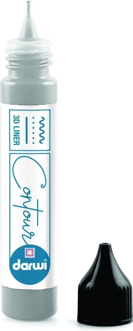 Tinta para vidro Darwi Glass Paint Contour Applicator Bottle 30 ml Silver