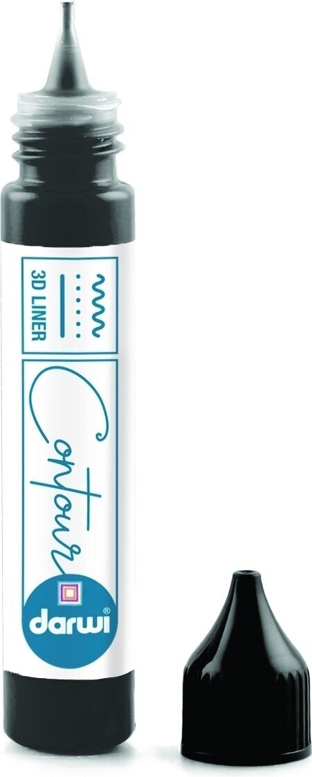 Boja za staklo Darwi Glass Paint Contour Applicator Bottle 30 ml Black