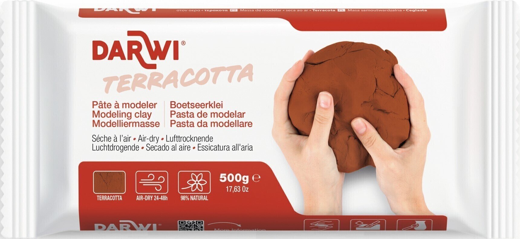 Arcilla autosecante Darwi The Self-Hardening Modelling Clay Terracotta Terracotta 500 g Arcilla autosecante