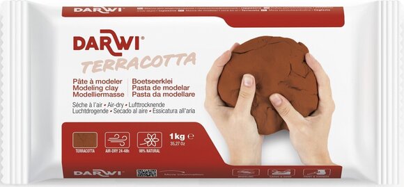 Pâtes à modeler autoséchantes Darwi The Self-Hardening Modelling Clay Terracotta Pâtes à modeler autoséchantes Terracotta 1000 g - 1