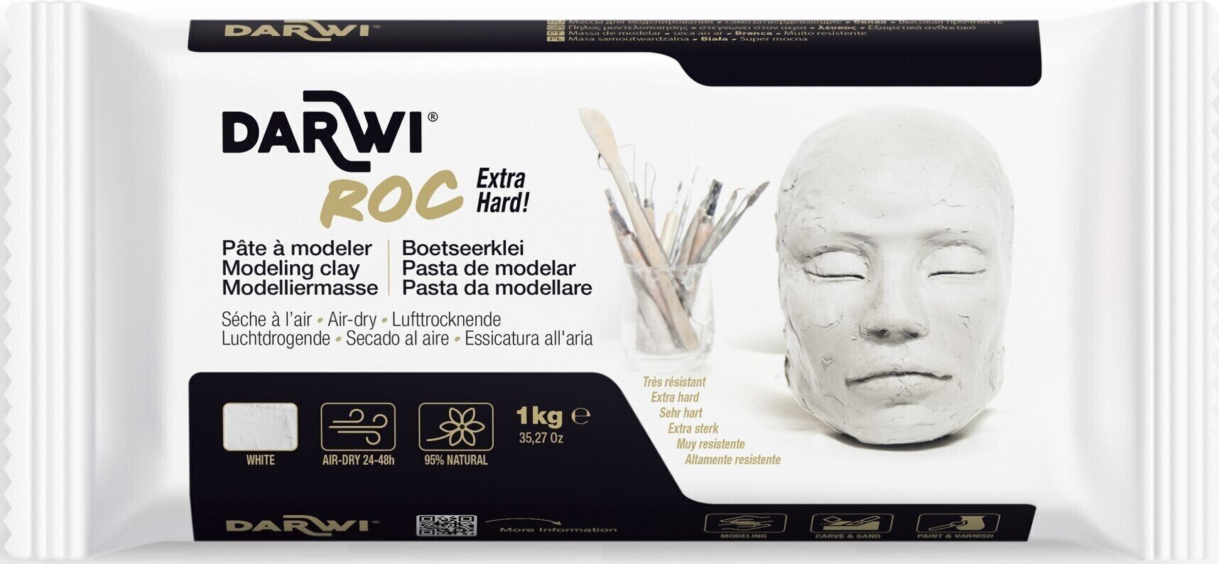 Argila secagem ao ar Darwi The Self-Hardening Modelling Clay Roc 1000 g