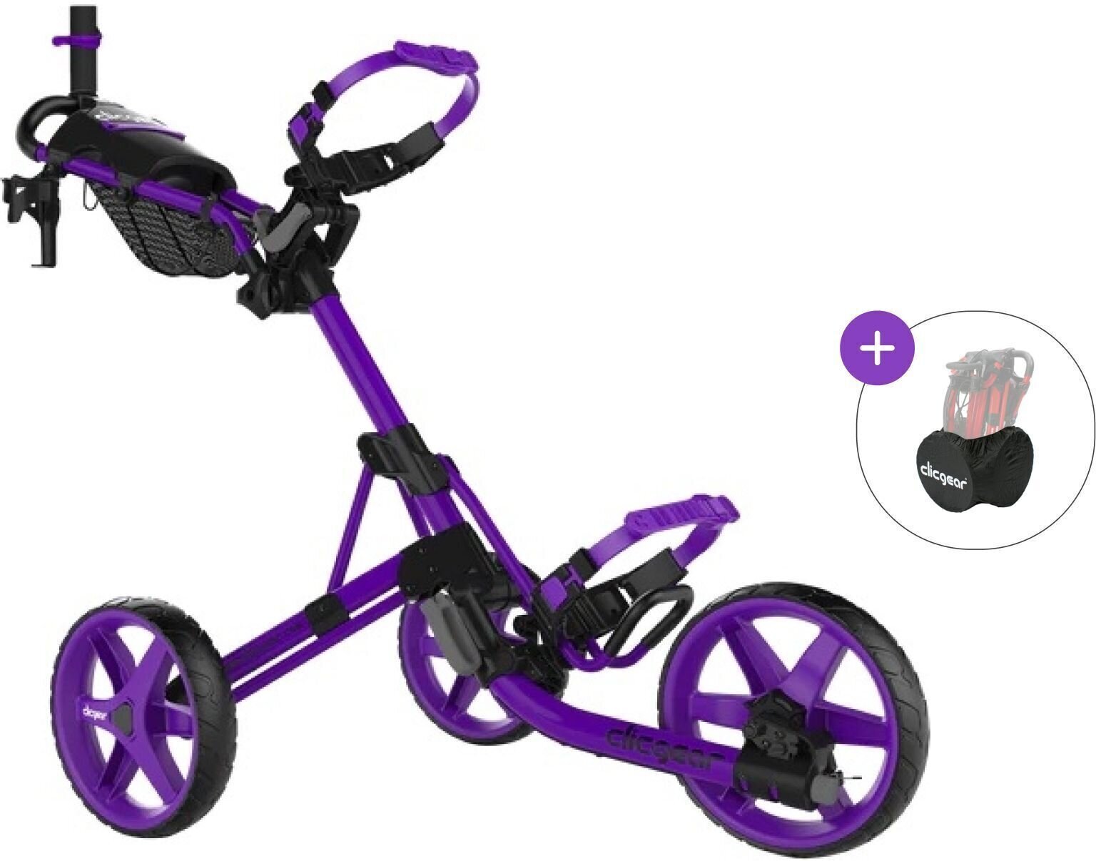 Ročni voziček za golf Clicgear Model 4.0 Purple SET Purple Ročni voziček za golf