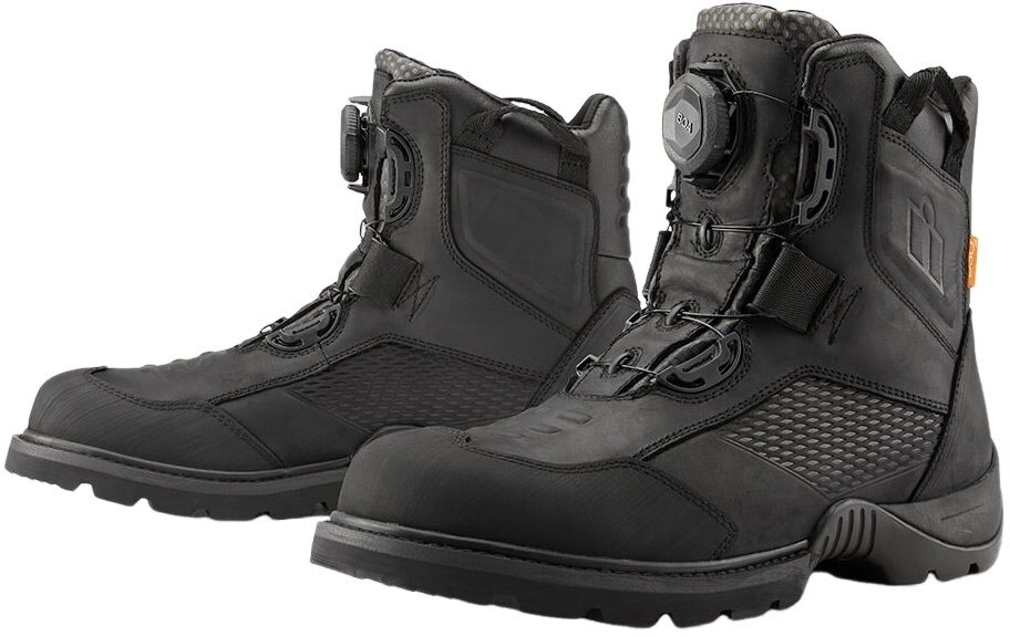 Moottoripyöräsaappaat ICON Stormhawk WP Boots Black 45,5 Moottoripyöräsaappaat