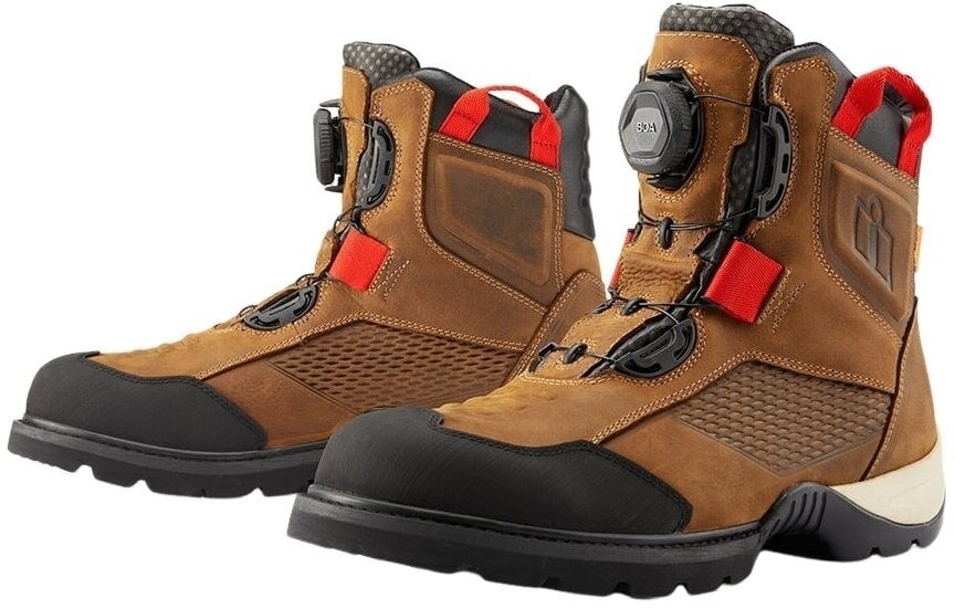 Moottoripyöräsaappaat ICON Stormhawk WP Boots Brown 42 Moottoripyöräsaappaat