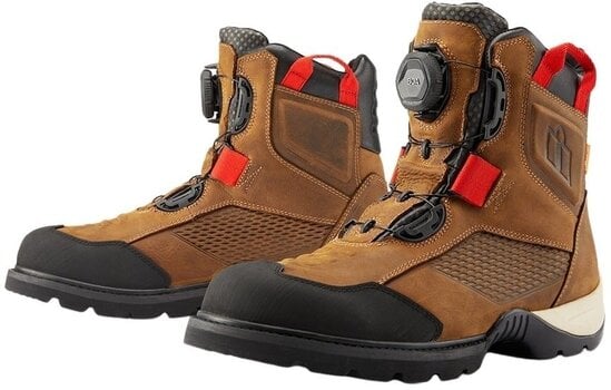 Bottes de moto ICON Stormhawk WP Boots Brown 42 Bottes de moto - 1