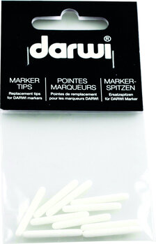 Feutre à point Darwi Replacement Tips For Tex Fabric Glitter Marker Conseils de remplacement White 10 pièces - 1