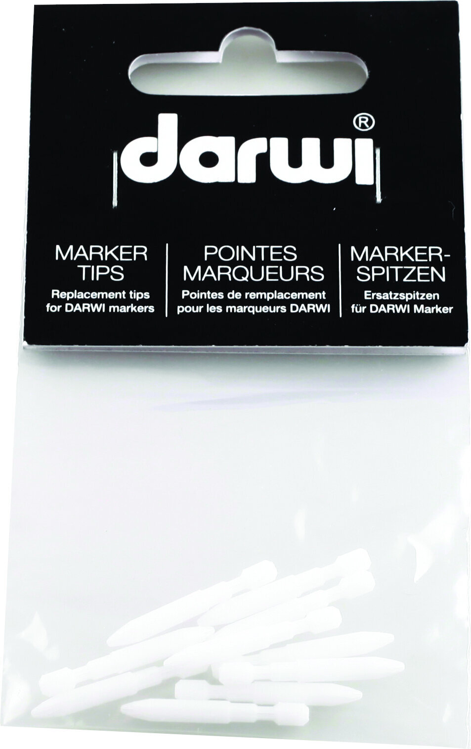 Pisak   Darwi Replacement Tips For Acryl Opak Końcówki zamienne White 1 mm