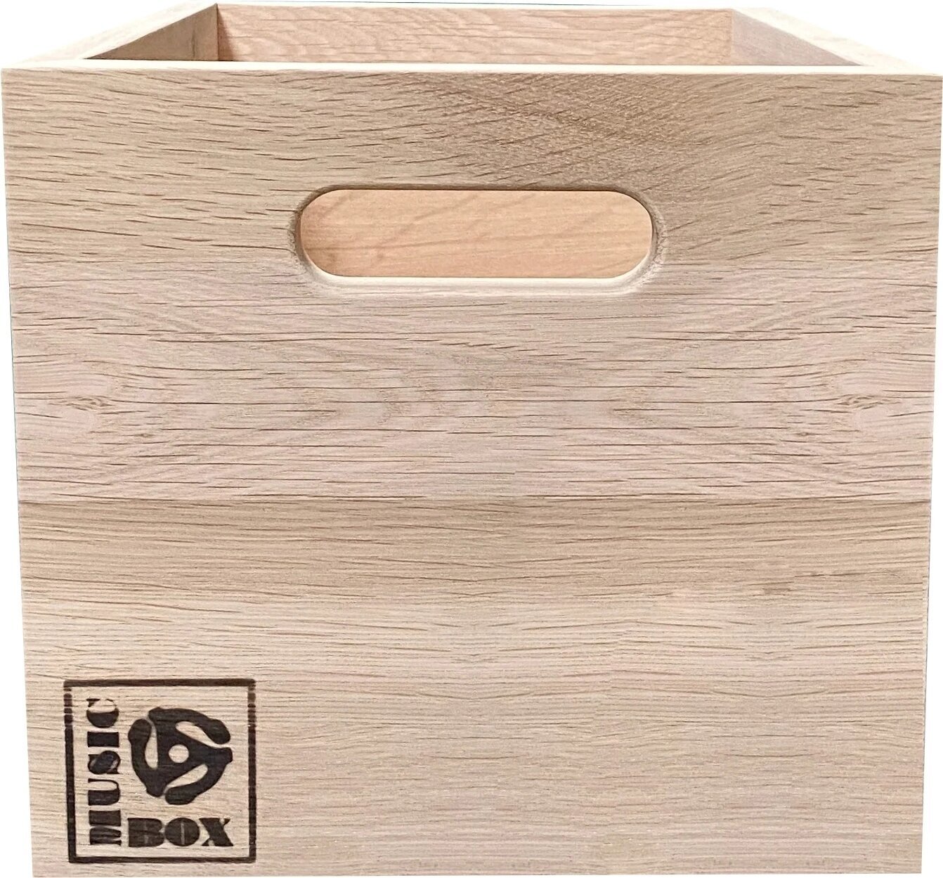 Vinylplade-kasse Music Box Designs 7 inch Vinyl Storage Box- ‘Singles Going Steady' Natural Oak Box Vinylplade-kasse