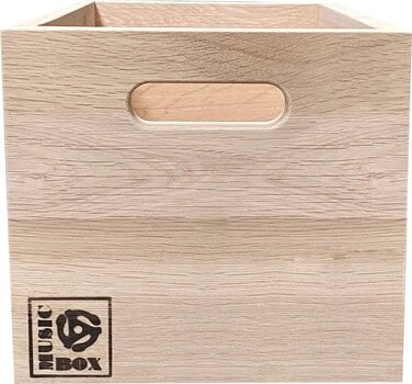 LP кутия за запис Music Box Designs 7 inch Vinyl Storage Box- ‘Singles Going Steady' Natural Oak - 1