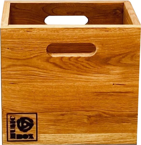 Caja de discos de vinilo Music Box Designs 7 inch Vinyl Storage Box- ‘Singles Going Steady' Oiled Oak  Caja Caja de discos de vinilo