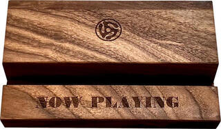 Vinüülplaatide hoidja lauale Music Box Designs Walnut 'Groove' Record Display Holder