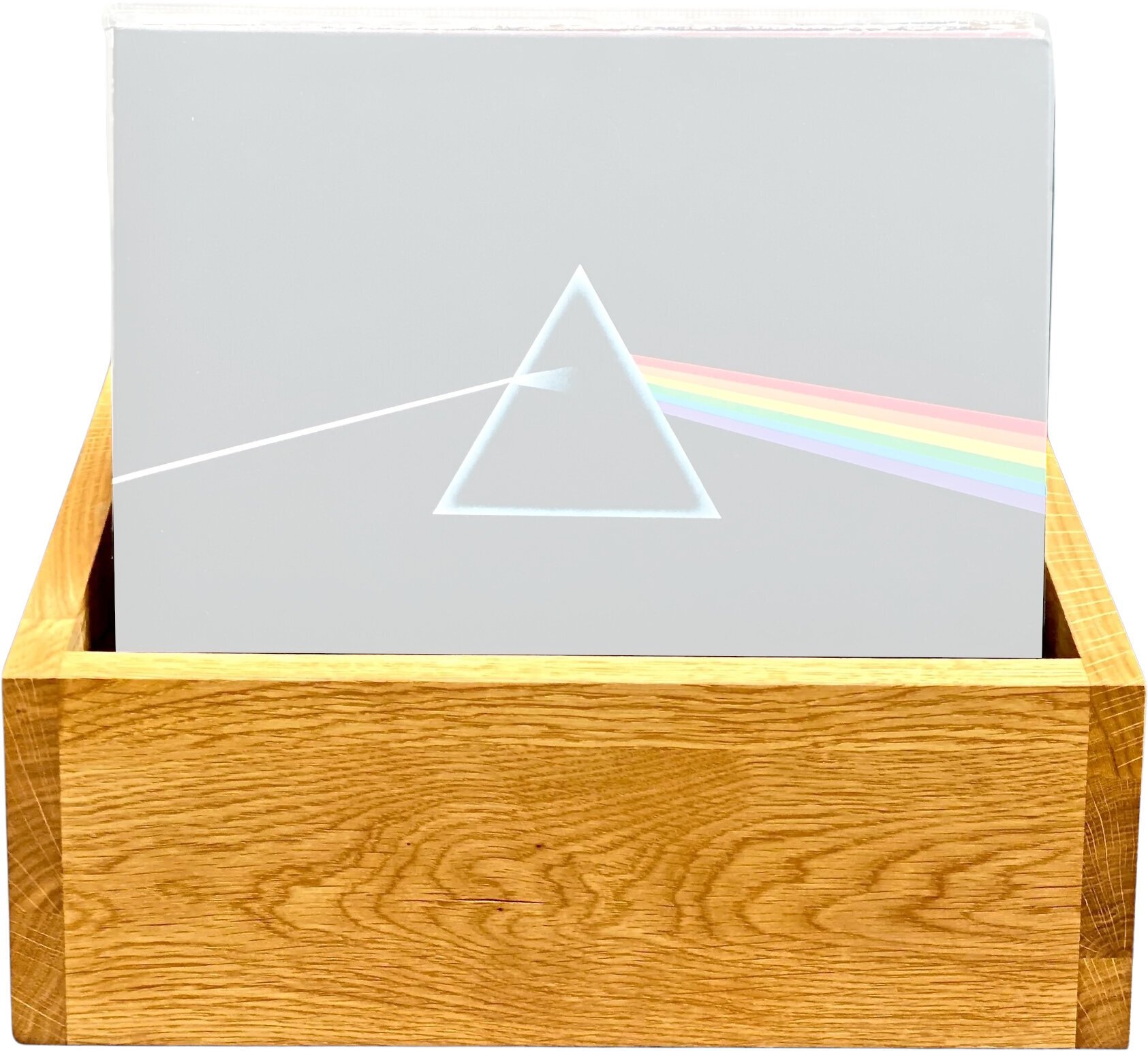LP кутия за запис Music Box Designs A Vulgar Display of Vinyl - 12 Inch Vinyl Storage Box, Oiled Oak