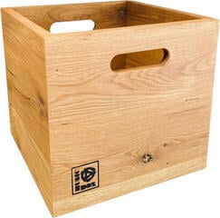 Karp vinüülplaatidele Music Box Designs Big Ten Inch Record Box- Oiled Oak 10 Inch Vinyl Record Storage