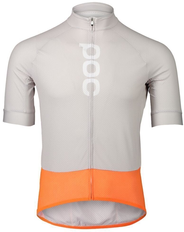 Cycling jersey POC Essential Road Logo Jersey Zink Orange/Granite Grey 2XL