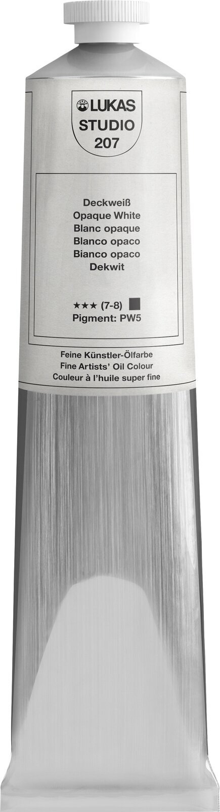 Cor de óleo Lukas Studio Aluminium Tube Tinta a óleo Opaque White 200 ml 1 un.