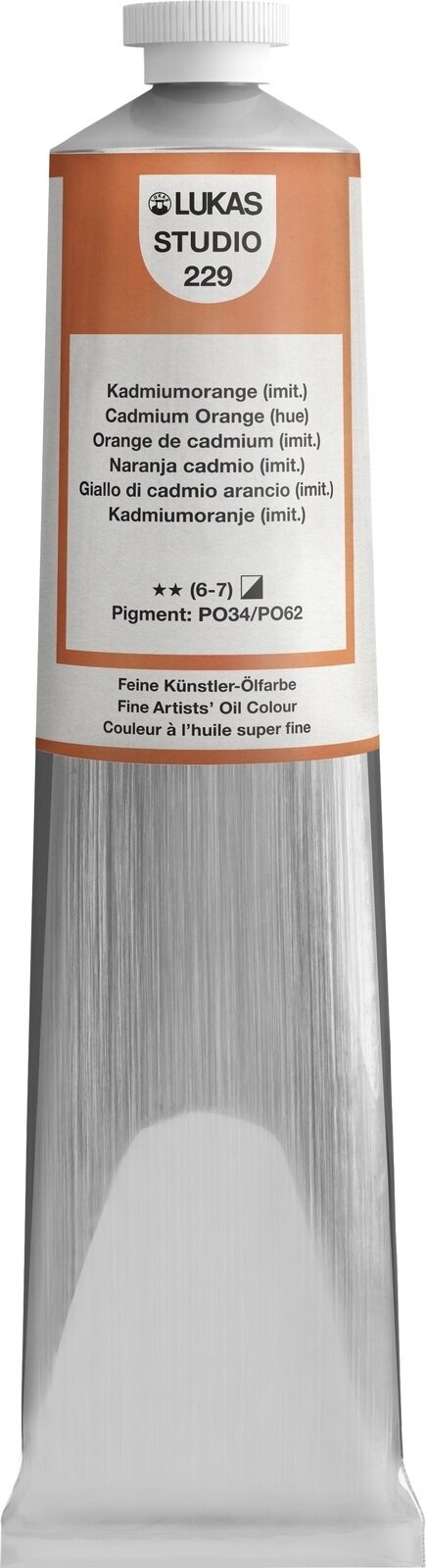 Oil colour Lukas Studio Oil Paint Aluminium Tube Oil Paint Cadmium Orange Hue 200 ml 1 pc