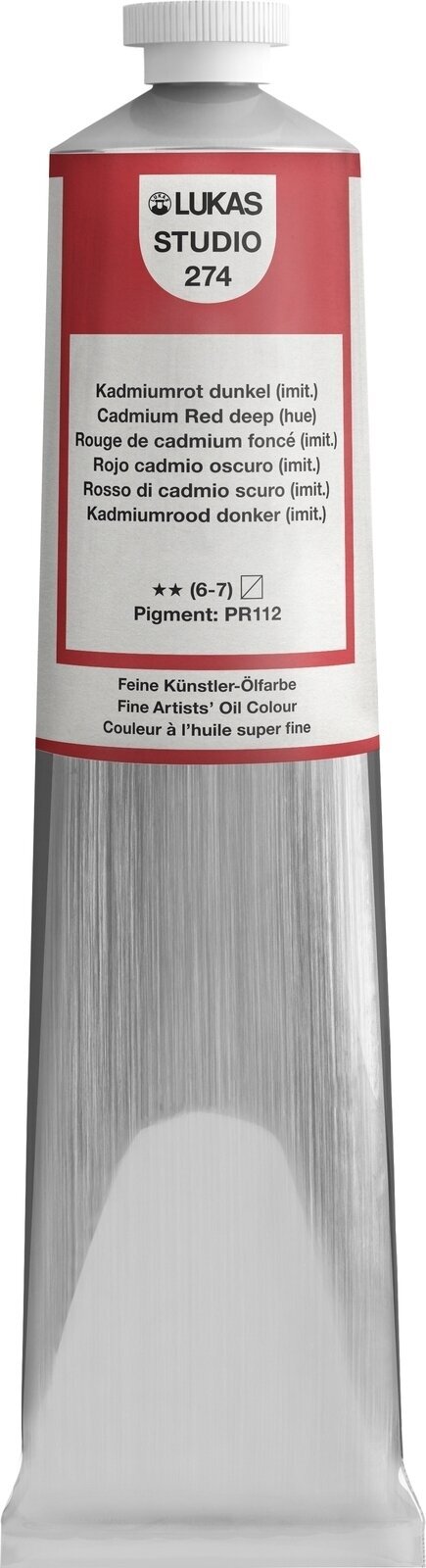 Culoare ulei Lukas Studio Oil Paint Aluminium Tube Vopsea cu ulei Cadmium Red Deep Hue 200 ml 1 buc