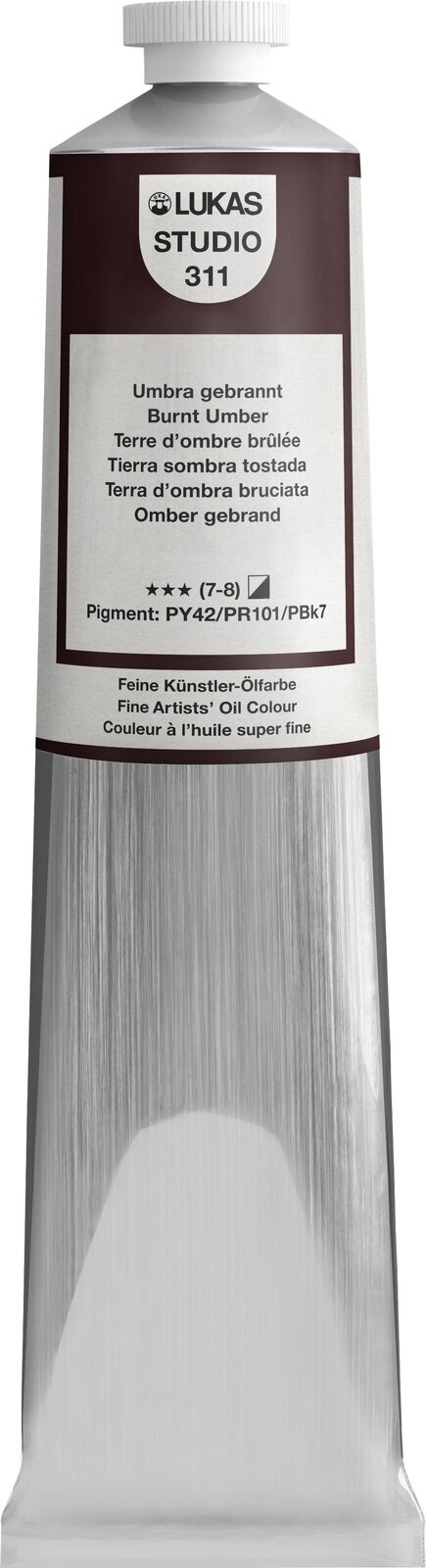 Olejová farba Lukas Studio Oil Paint Aluminium Tube Olejová farba Burnt Umber 200 ml 1 ks