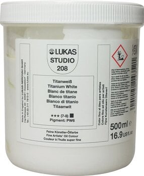 Oil colour Lukas Studio Oil Paint Plastic Pot Oil Paint Titanium White 500 ml 1 pc - 1