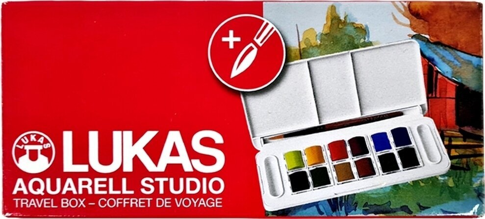 Akvarelna barva Lukas Aquarell Studio Watercolor Paint Plastic Travel Box Set akvarelnih barv 12 kos.