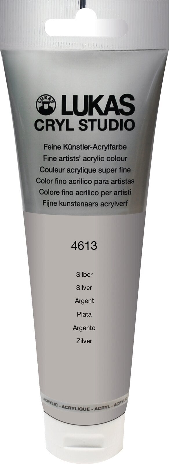 Akrilfesték Lukas Cryl Studio Acrylic Paint Plastic Tube Akril festék Silver 125 ml 1 db