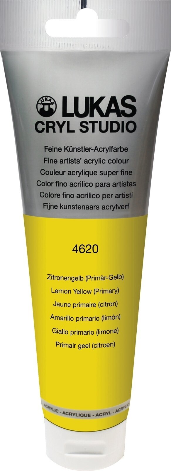 Tinta acrílica Lukas Cryl Studio Acrylic Paint Plastic Tube Tinta acrílica Lemon Yellow (Primary) 125 ml 1 un.