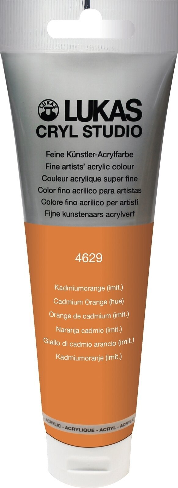 Peinture acrylique Lukas Cryl Studio Acrylic Paint Plastic Tube Peinture acrylique Cadmium Orange Hue 125 ml 1 pc