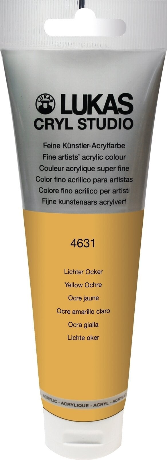 Culoare acrilică Lukas Cryl Studio Acrylic Paint Plastic Tube Vopsea acrilică Galben Ochre 125 ml 1 buc