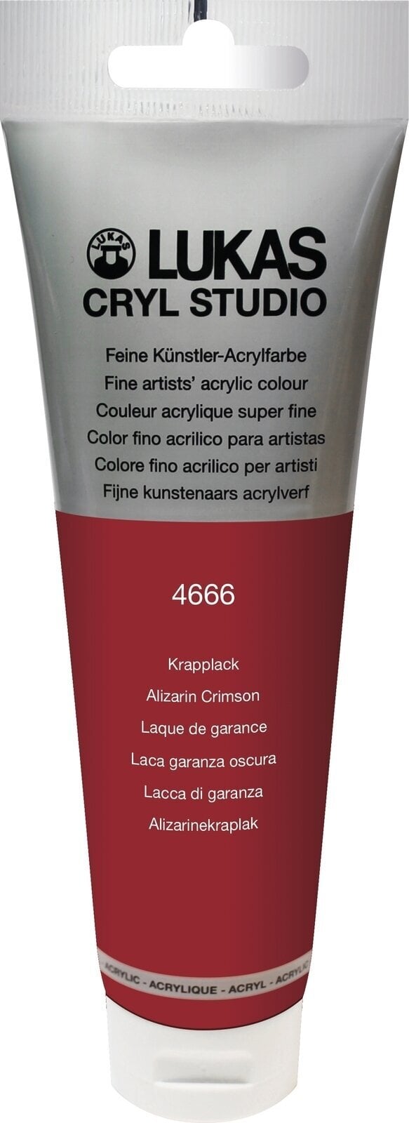Tinta acrílica Lukas Cryl Studio Acrylic Paint Plastic Tube Tinta acrílica Alizarin Crimson 125 ml 1 un.