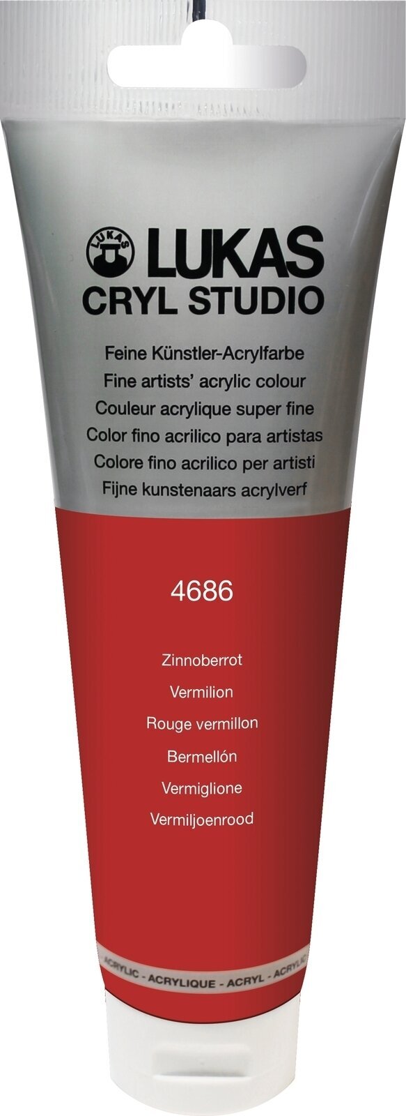 Tinta acrílica Lukas Cryl Studio Acrylic Paint Plastic Tube Tinta acrílica Vermilion 125 ml 1 un.