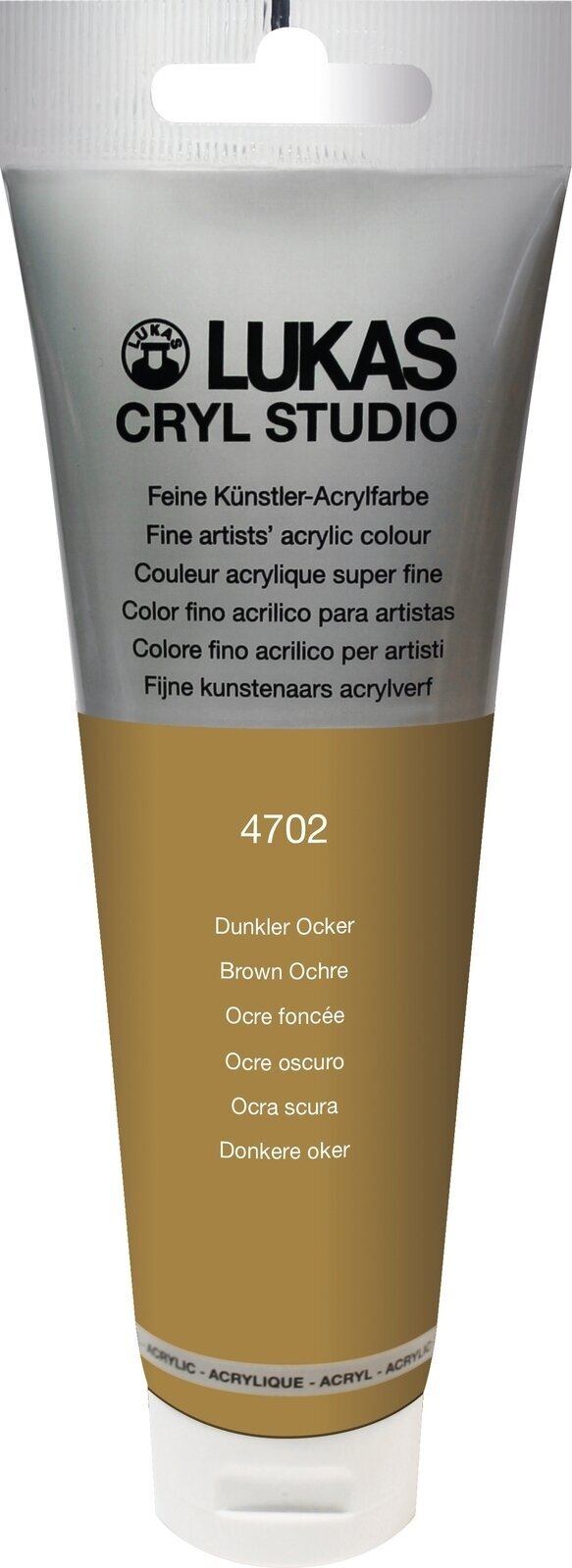Culoare acrilică Lukas Cryl Studio Acrylic Paint Plastic Tube Vopsea acrilică Brown Ochre 125 ml 1 buc
