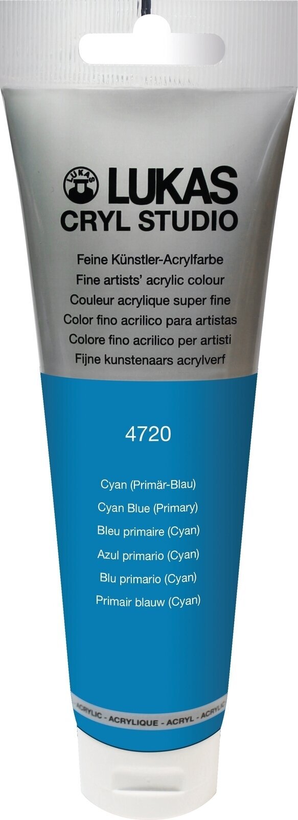 Akrylmaling Lukas Cryl Studio Acrylic Paint Plastic Tube Akrylmaling Cyan Blue (Primary) 125 ml 1 stk.