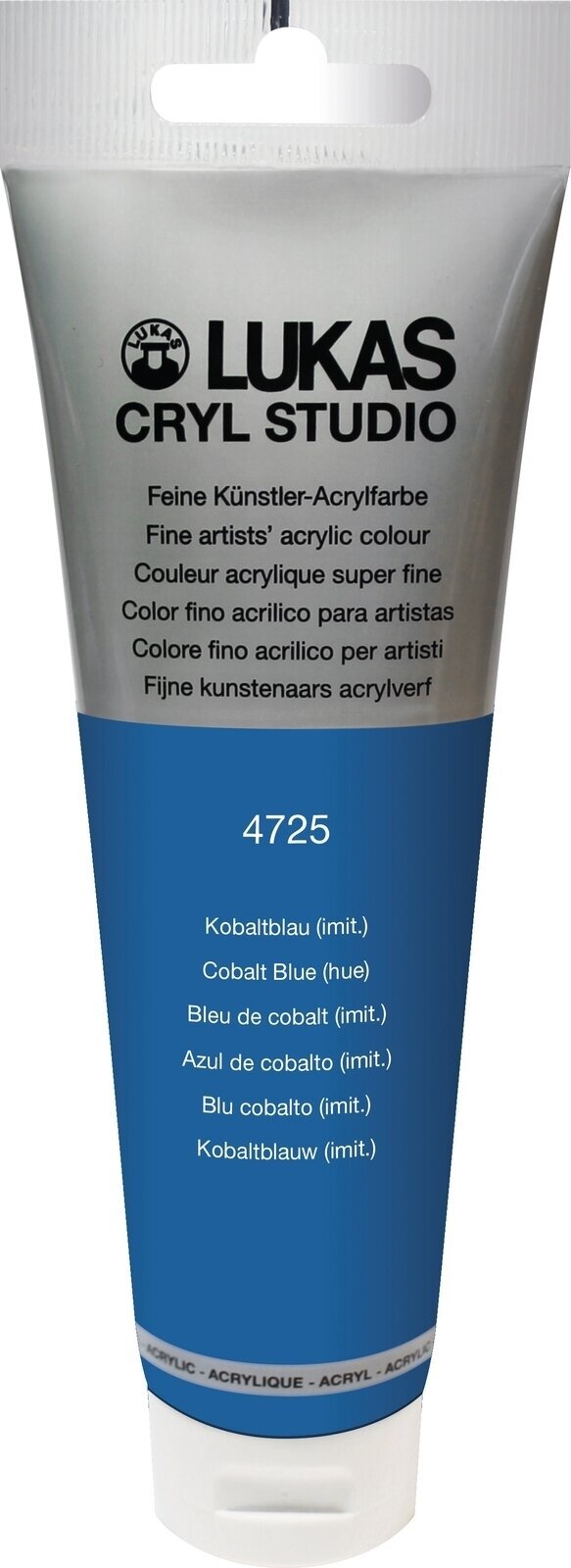 Colore acrilico Lukas Cryl Studio Acrylic Paint Plastic Tube Colori acrilici Cobalt Blue Hue 125 ml 1 pz