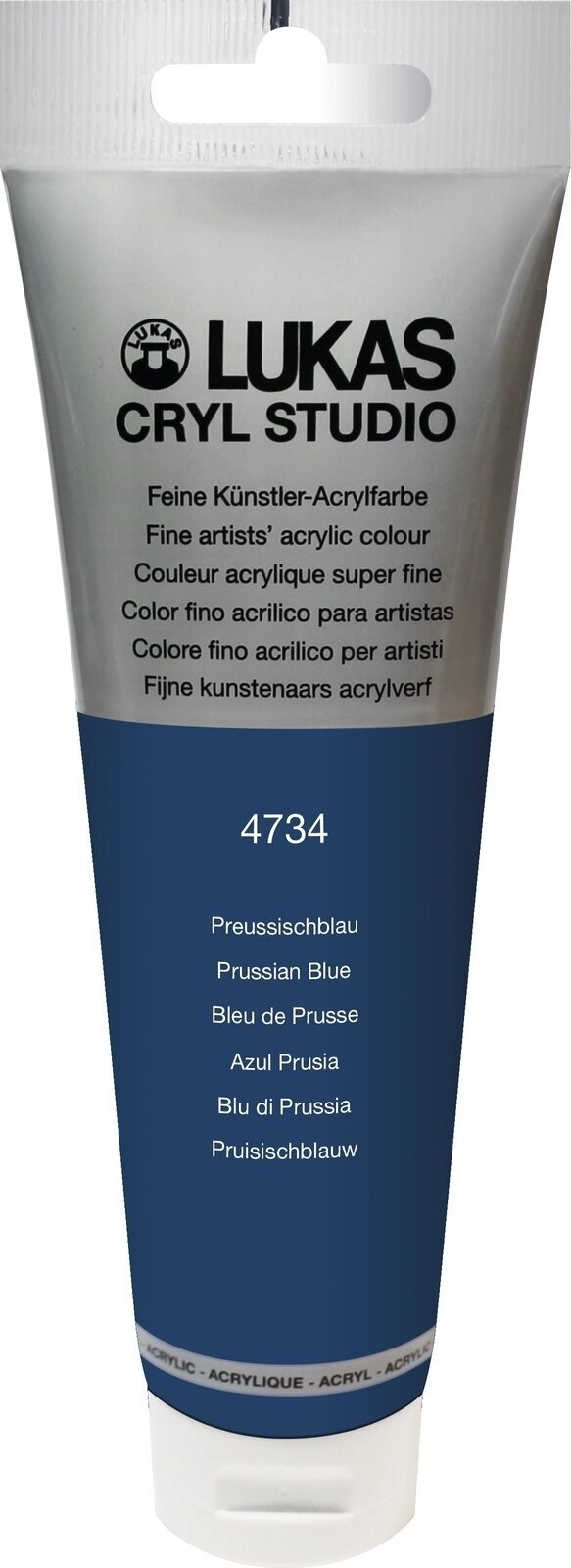 Colore acrilico Lukas Cryl Studio Acrylic Paint Plastic Tube Colori acrilici Prussian Blue 125 ml 1 pz