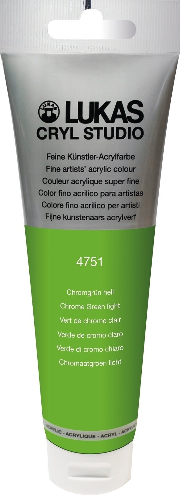 Akrylová farba Lukas Cryl Studio Acrylic Paint Plastic Tube Akrylová farba Chrome Green Light 125 ml 1 ks