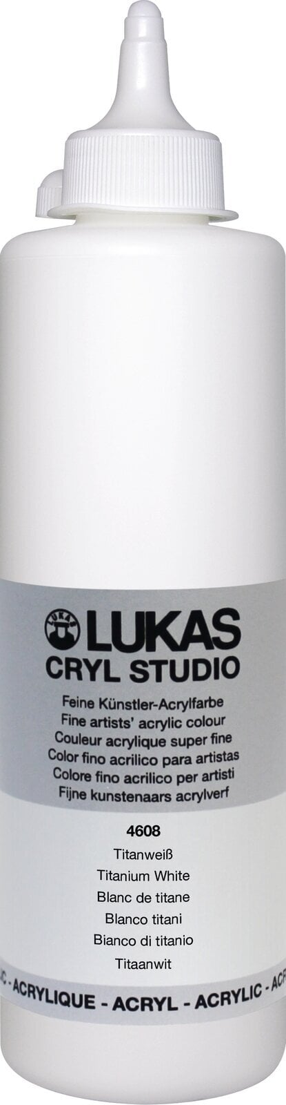 Akrylmaling Lukas Cryl Studio Plastic Bottle Akrylmaling Titanium White 500 ml 1 stk.