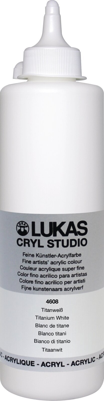 Acrylic Paint Lukas Cryl Studio Plastic Bottle Acrylic Paint Titanium White 500 ml 1 pc