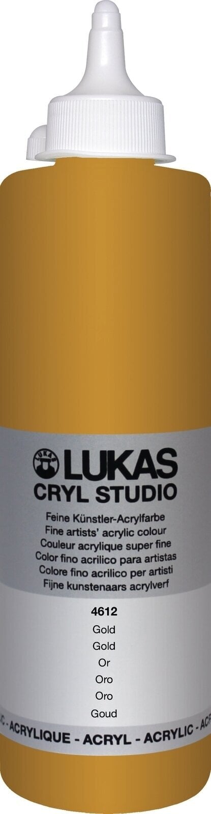 Akrilfesték Lukas Cryl Studio Acrylic Paint Plastic Bottle Akril festék Gold 500 ml 1 db