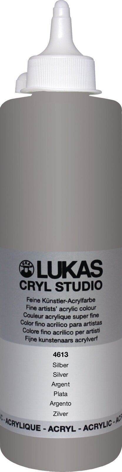 Akrylová farba Lukas Cryl Studio Acrylic Paint Plastic Bottle Akrylová farba Silver 500 ml 1 ks