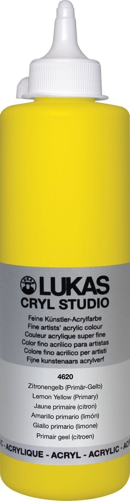 Peinture acrylique Lukas Cryl Studio Acrylic Paint Plastic Bottle Peinture acrylique Lemon Yellow (Primary) 500 ml 1 pc