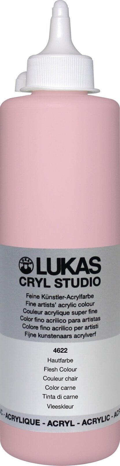 Culoare acrilică Lukas Cryl Studio Acrylic Paint Plastic Bottle Vopsea acrilică Peach Pink 500 ml 1 buc
