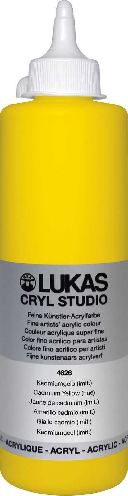 Peinture acrylique Lukas Cryl Studio Acrylic Paint Plastic Bottle Peinture acrylique Cadmium Yellow Hue 500 ml 1 pc