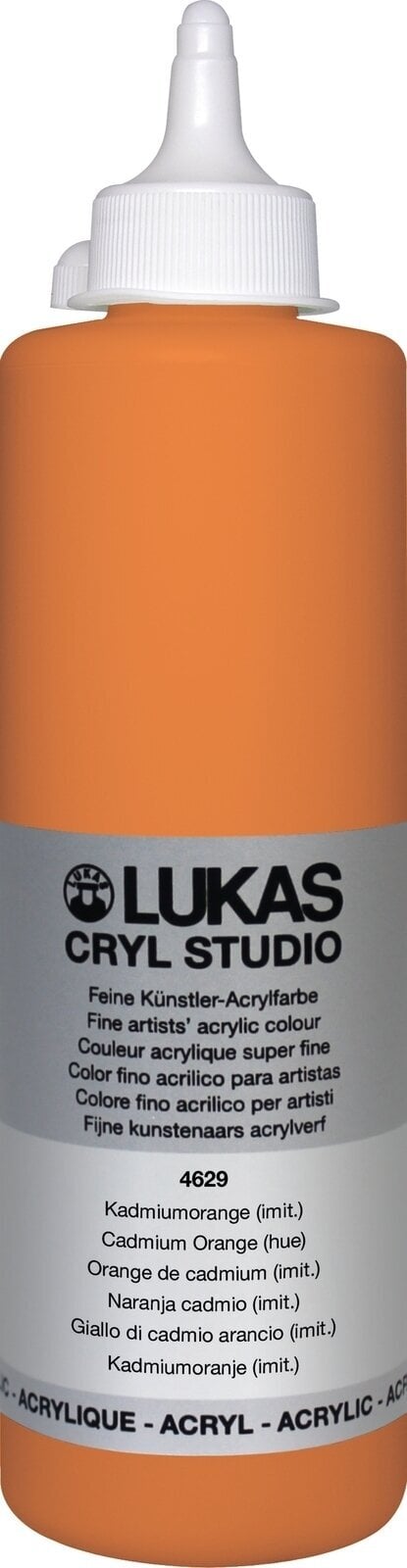Pintura acrílica Lukas Cryl Studio Plastic Bottle Acrylic Paint Cadmium Orange Hue 500 ml 1 pc