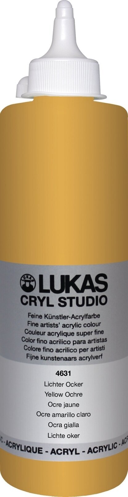 Acrylfarbe Lukas Cryl Studio Acrylic Paint Plastic Bottle Acrylfarbe Yellow Ochre 500 ml 1 Stck