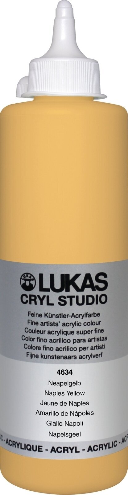 Farba akrylowa Lukas Cryl Studio Acrylic Paint Plastic Bottle Farba akrylowa Naples Yellow 500 ml 1 szt