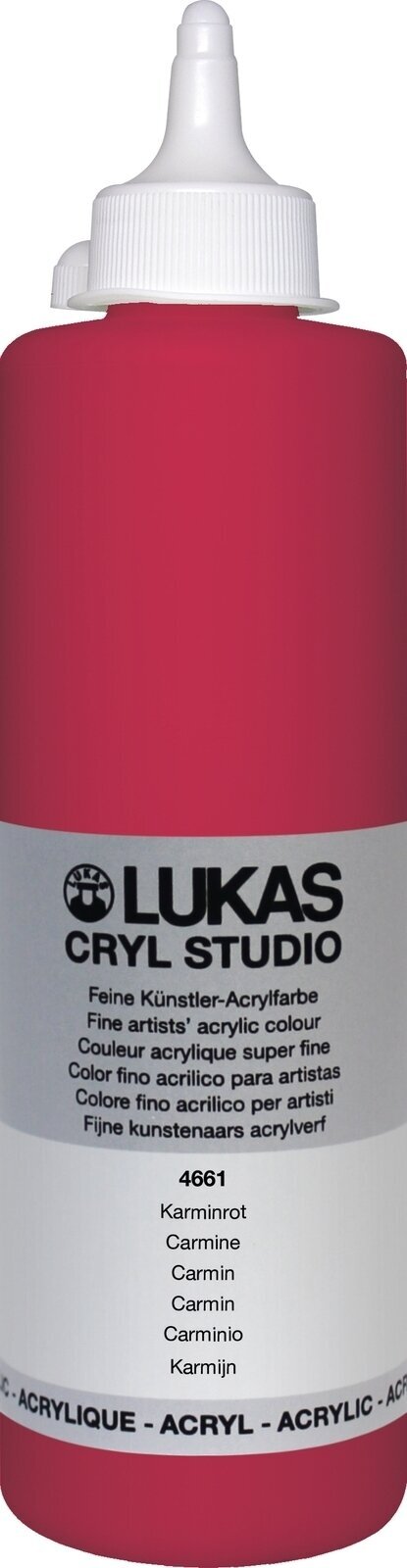 Peinture acrylique Lukas Cryl Studio Acrylic Paint Plastic Bottle Peinture acrylique Carmine 500 ml 1 pc